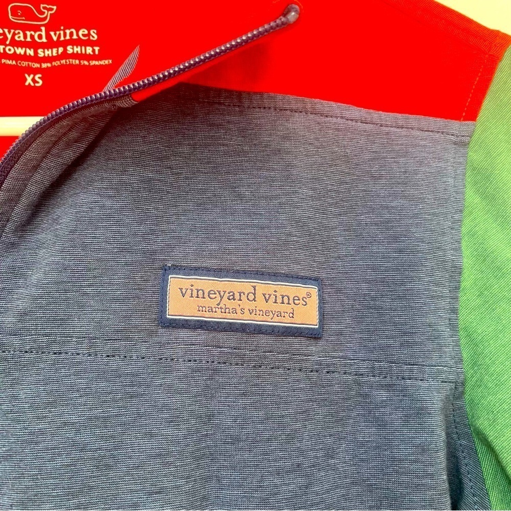 Vineyard Vines Mens XS Blue Colorblock Edgartown Shep 1/4 Zip Sweatshirt - Picture 8 of 9